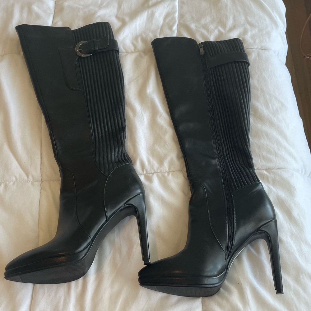 Boots Western Fashion Women's Shoes Breathable High Heels Retro Zipper